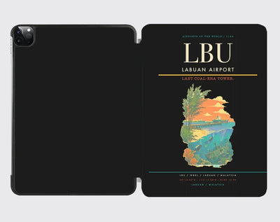 Labuan Airport (LBU) design on black ipad tablet case