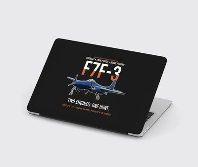 F7F-3 Tigercat Two Engines One Hunt design on black MacBook case