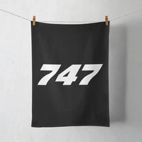 Thumbnail for Boeing 747 Flat Text aviation design on soft absorbent cotton towel.