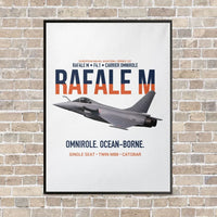 Thumbnail for Dassault Rafale M F4.1 Carrier Omnirole Network vertical canvas print - framed - white background