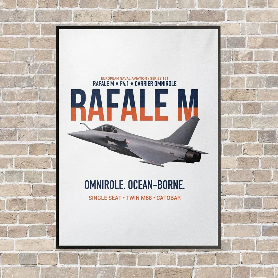Dassault Rafale M F4.1 Carrier Omnirole Network vertical canvas print - framed - white background