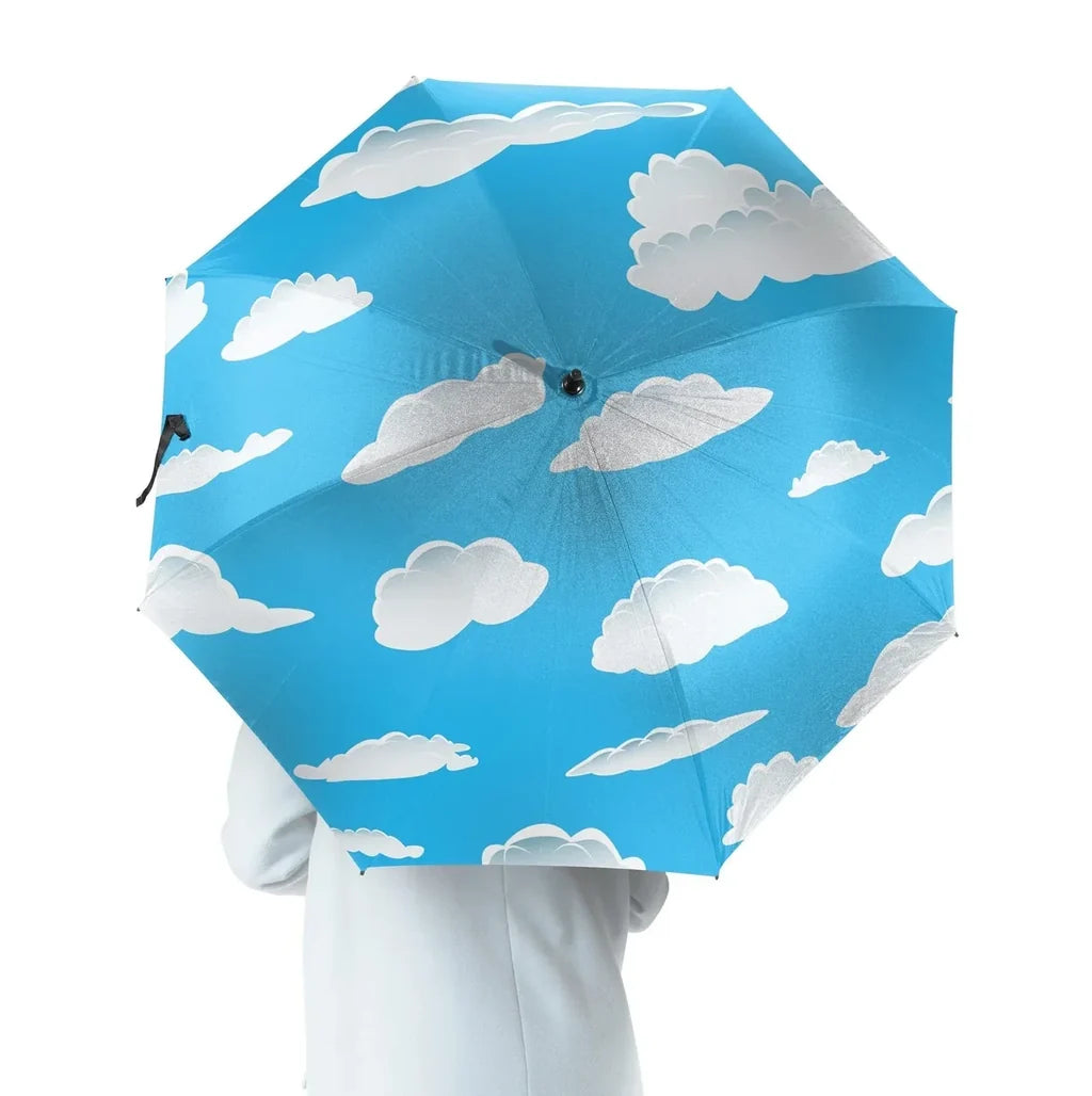 Amazing Clouds aviation design on windproof polyester umbrella.