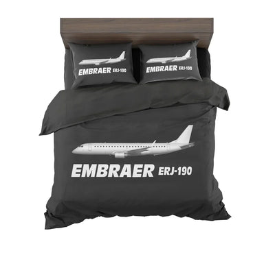 The Embraer ERJ-190 aviation design on soft cotton blend bedding set.
