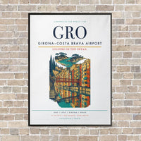 Thumbnail for Girona–Costa Brava Airport GRO vertical canvas print - framed - white background