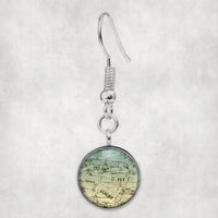 Thumbnail for Side view of Retro Airplanes & Text aviation earrings in hypoallergenic alloy, polished finish.