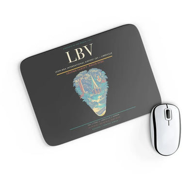 Leon-Mba International Airport (LBV) design on black rectangle mouse pad