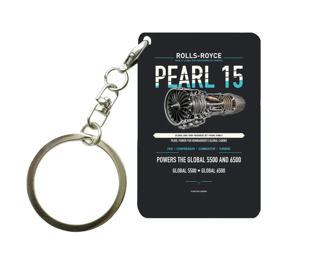 PEARL 15 Key Chain design on black key chain