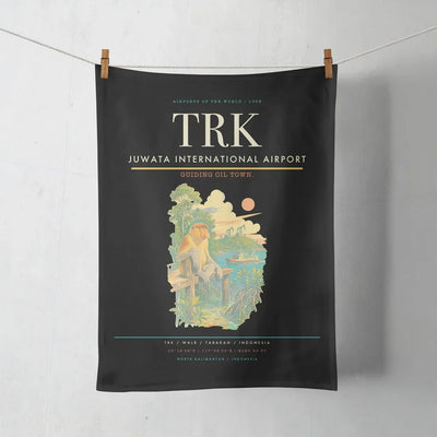 Juwata International Airport (TRK) design on black towel