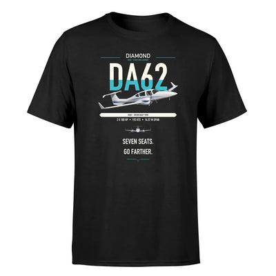 Diamond DA62 design on black t-shirt, single-side print