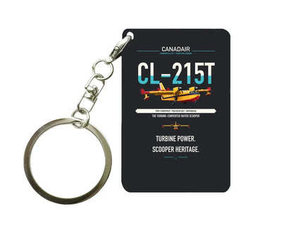 Canadair CL-215T design on black designed key chain, double-side print