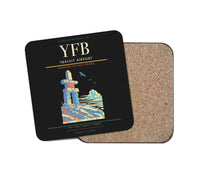Thumbnail for Iqaluit Airport (YFB) design on black 1 piece coaster