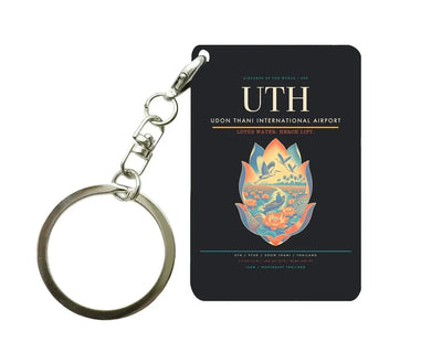 Udon Thani International Airport UTH Key Chain design on black key chain