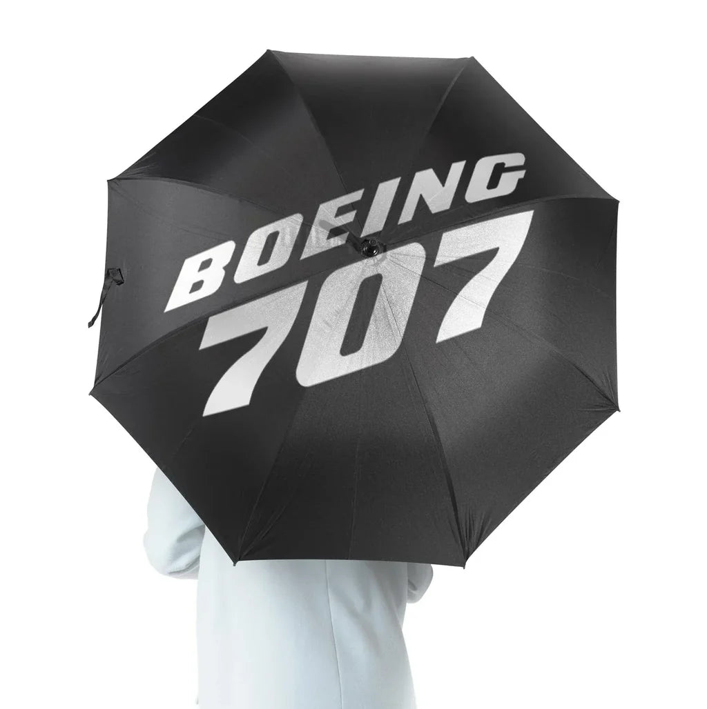 Boeing 707 & Text aviation design on windproof polyester umbrella.