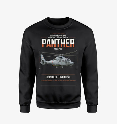 Airbus Helicopters AS565 MBe Panther design on black sweatshirt