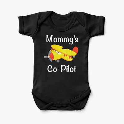 Mommy's Co-Pilot (Propeller2) aviation print on kids gentle cotton bodysuit.