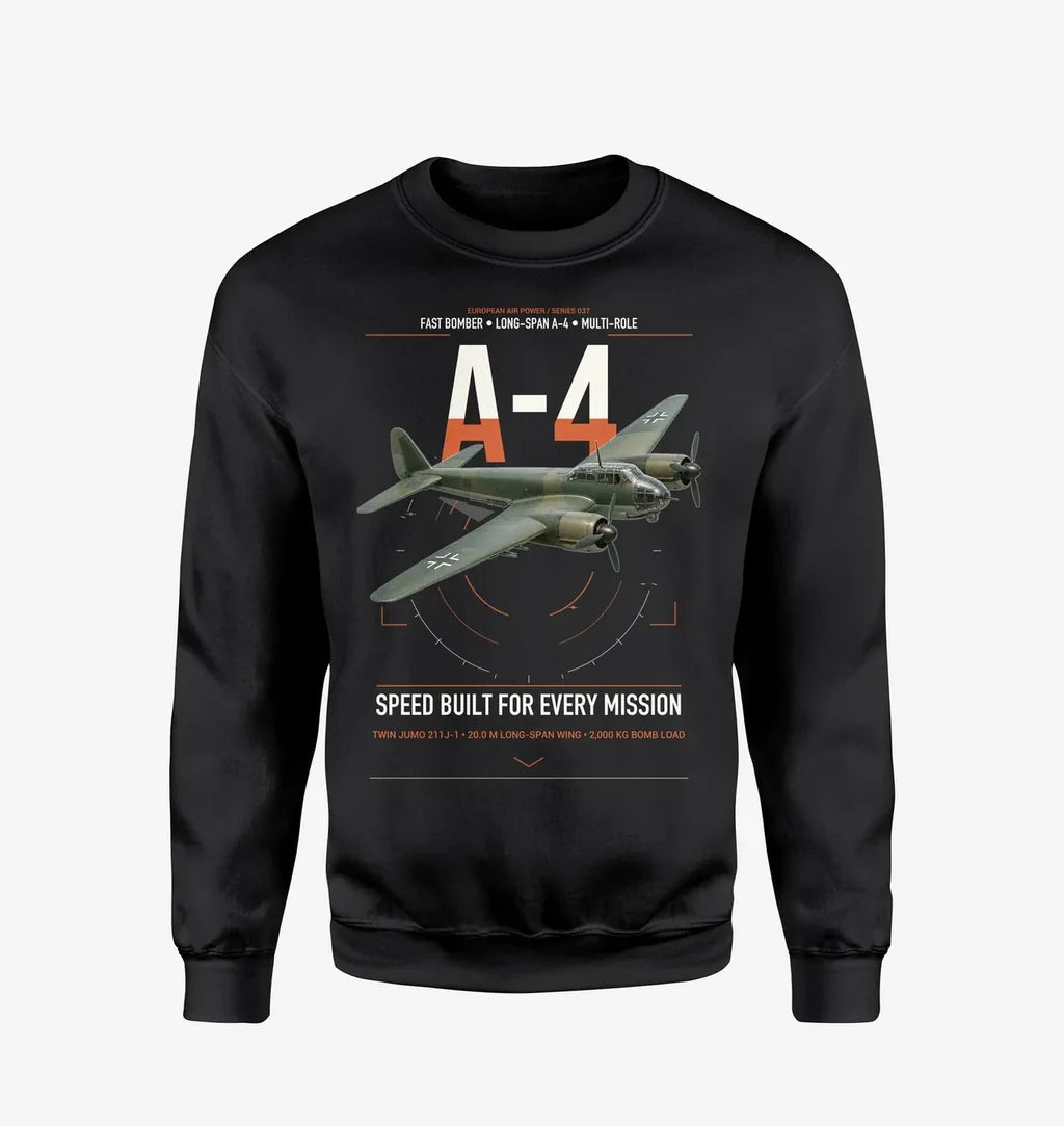 Junkers Ju 88A-4 design on black sweatshirt