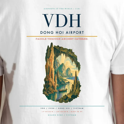 Dong Hoi Airport (VDH) double-side t-shirt design close-up cover