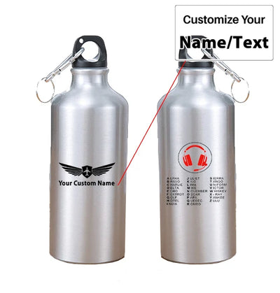 Aviation Alphabet 3 aviation design on thermos, vacuum-insulated.