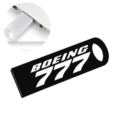 Boeing 777 & Text aviation design on durable waterproof casing waterproof USB device.