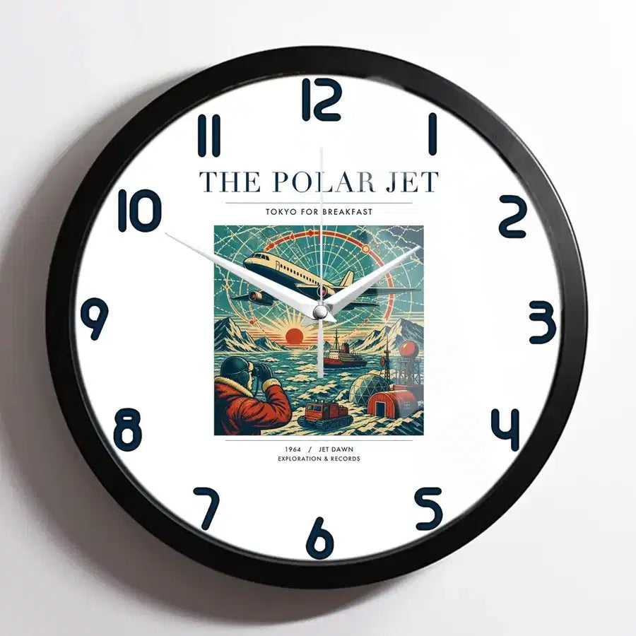VINTAGE G4119 - The Polar Jet - Designed Wall Clocks design on white framed