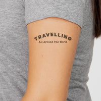 Thumbnail for Travelling All Around The World aviation temporary tattoo in skin-safe adhesive paper.