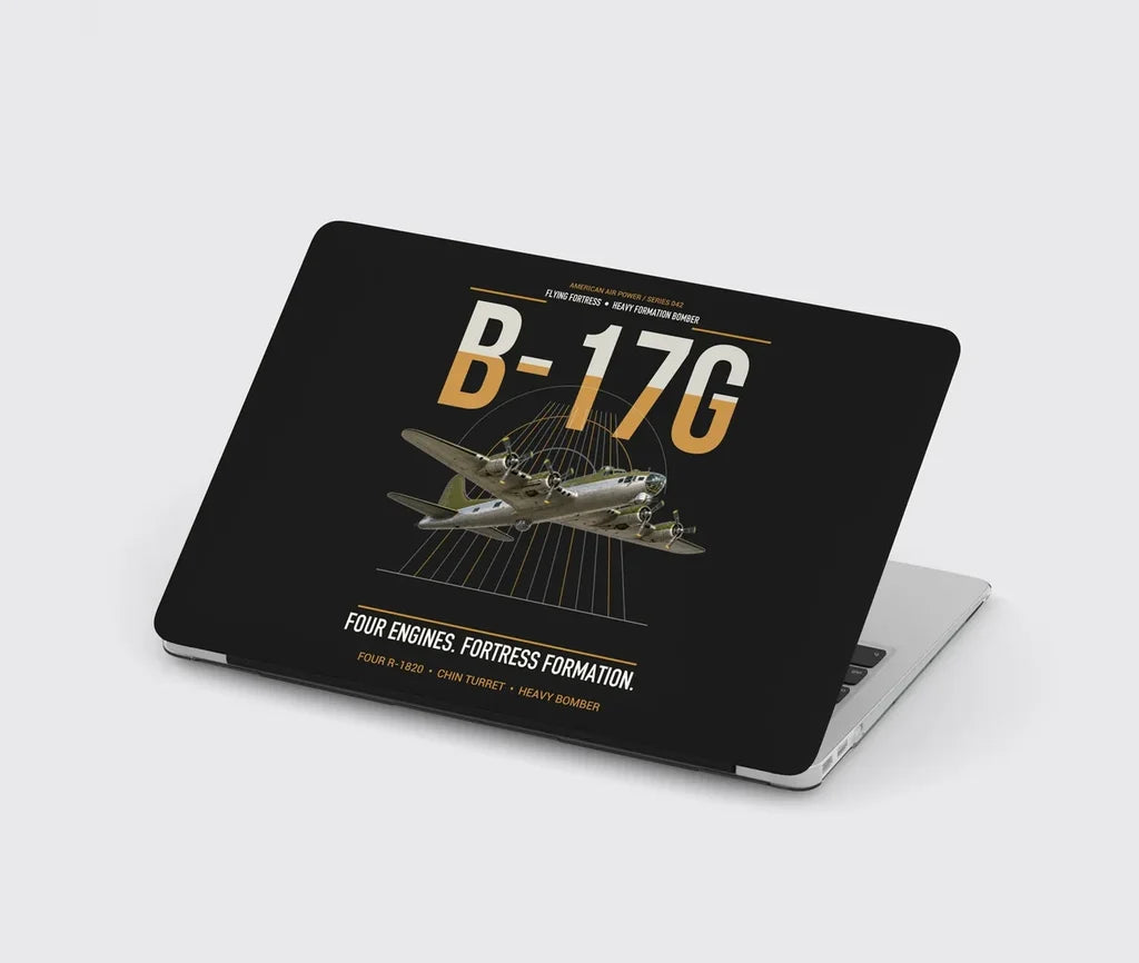 B-17G Flying Fortress design on black MacBook case