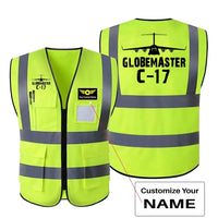 Thumbnail for GlobeMaster C-17 & Plane aviation design printed on high-visibility reflective fabric reflective vest.