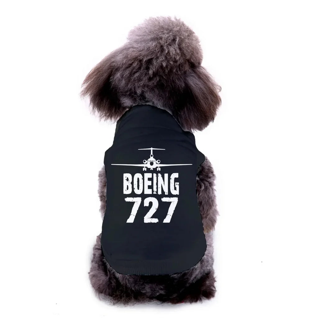 Pet vest with Boeing 727 & Plane Dog Pet aviation design, quilted insulated panel.
