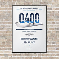 Thumbnail for De Havilland Dash 8-400 vertical canvas print - framed - white background