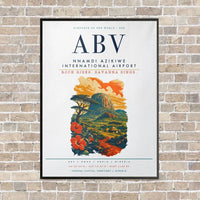 Thumbnail for Nnamdi Azikiwe International Airport ABV vertical canvas print - framed - white background