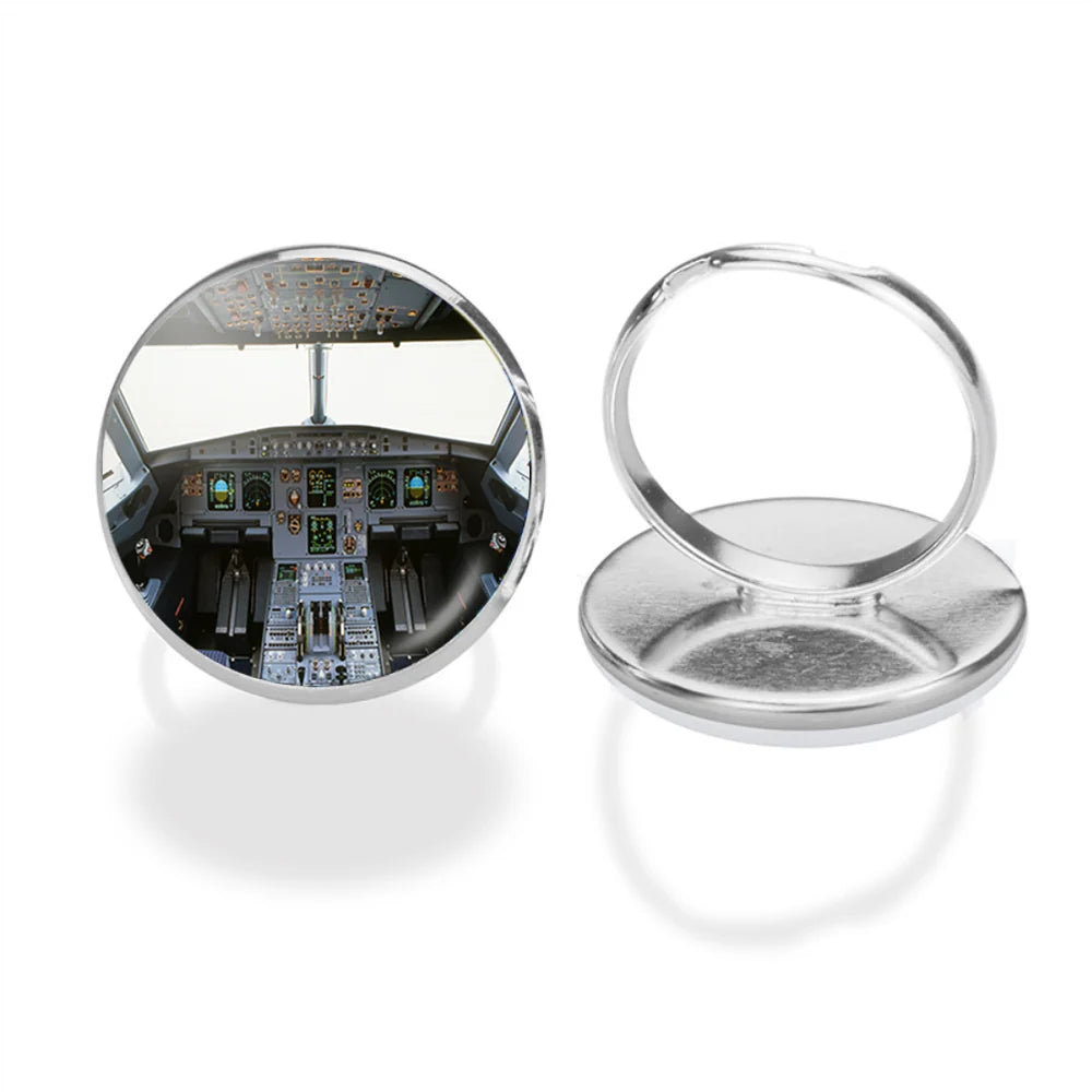 Airbus A320 Cockpit (Wide) aviation ring in stainless steel.