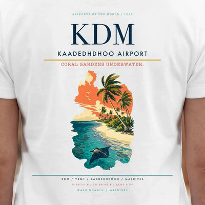 Kaadedhdhoo Airport (KDM) double-side t-shirt design close-up cover