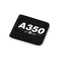 Thumbnail for Super Airbus A350 aviation design wallet, leather construction.