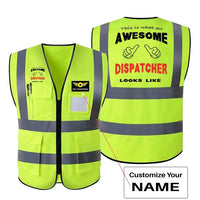 Thumbnail for Dispatcher aviation design printed on high-visibility reflective fabric reflective vest.