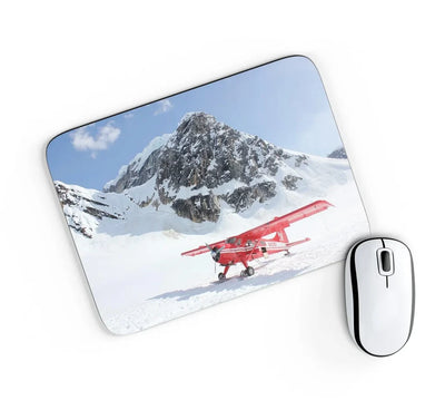 Amazing Snow aviation design on neoprene with anti-slip base mouse pad.