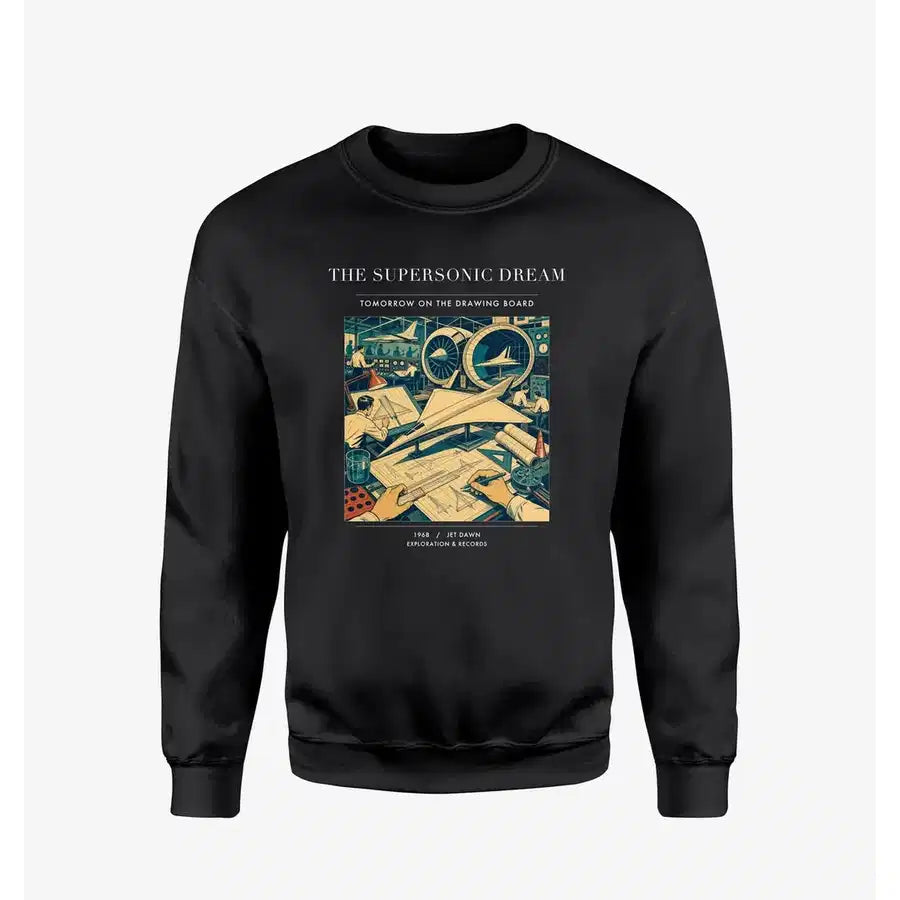VINTAGE G4128 - The Supersonic Dream - Designed Sweatshirts design on black