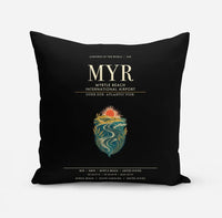 Thumbnail for Myrtle Beach International Airport (MYR) design on black pillow