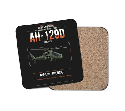 AgustaWestland AH-129D Mangusta design on black 1 piece coaster