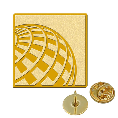 United Airlines aviation hollow pin in polished alloy.