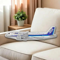 Thumbnail for ANA All Nippon Airways Embraer e190-E2 aviation design on soft polyester filling airplane pillow.