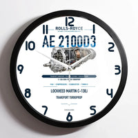 Thumbnail for AE 2100D3 design on white framed wall clock