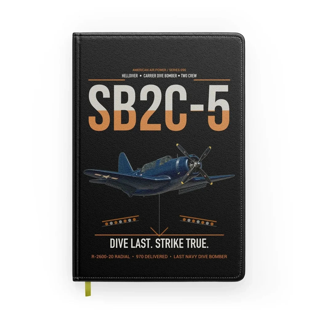 SB2C-5 Helldiver design on black notebook