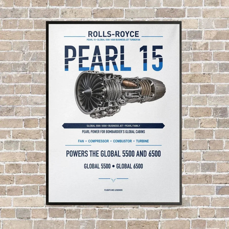 PEARL 15 vertical canvas print - framed - white background
