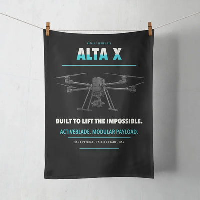 Freefly Alta X design on black towel