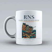 Thumbnail for Rennes–Saint-Jacques Airport (RNS) airport code design on white ceramic mug