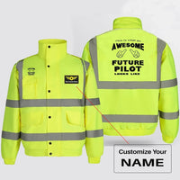 Thumbnail for Future aviation design printed on insulated shell with high-visibility reflective panels reflective winter jacket.