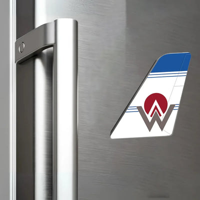 America West Airlines aviation design tail magnet in 3D metal with magnetic back.