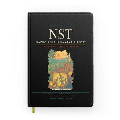 Nakhon Si Thammarat Airport (NST) design on black notebook