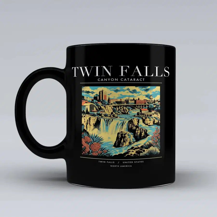 TWIN FALLS - Poster - Mug - Black
