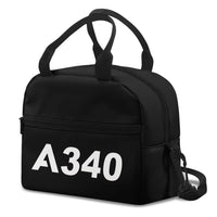 Thumbnail for Airbus A340 Flat Text aviation lunch bag in insulated polyester.
